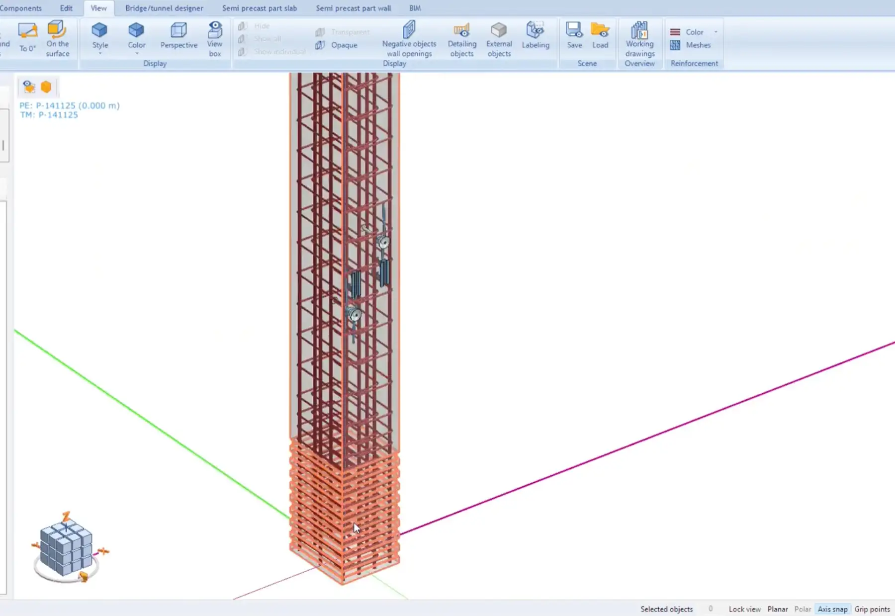 Cálculo estructural: modelado completo de un pilar prefabricado,